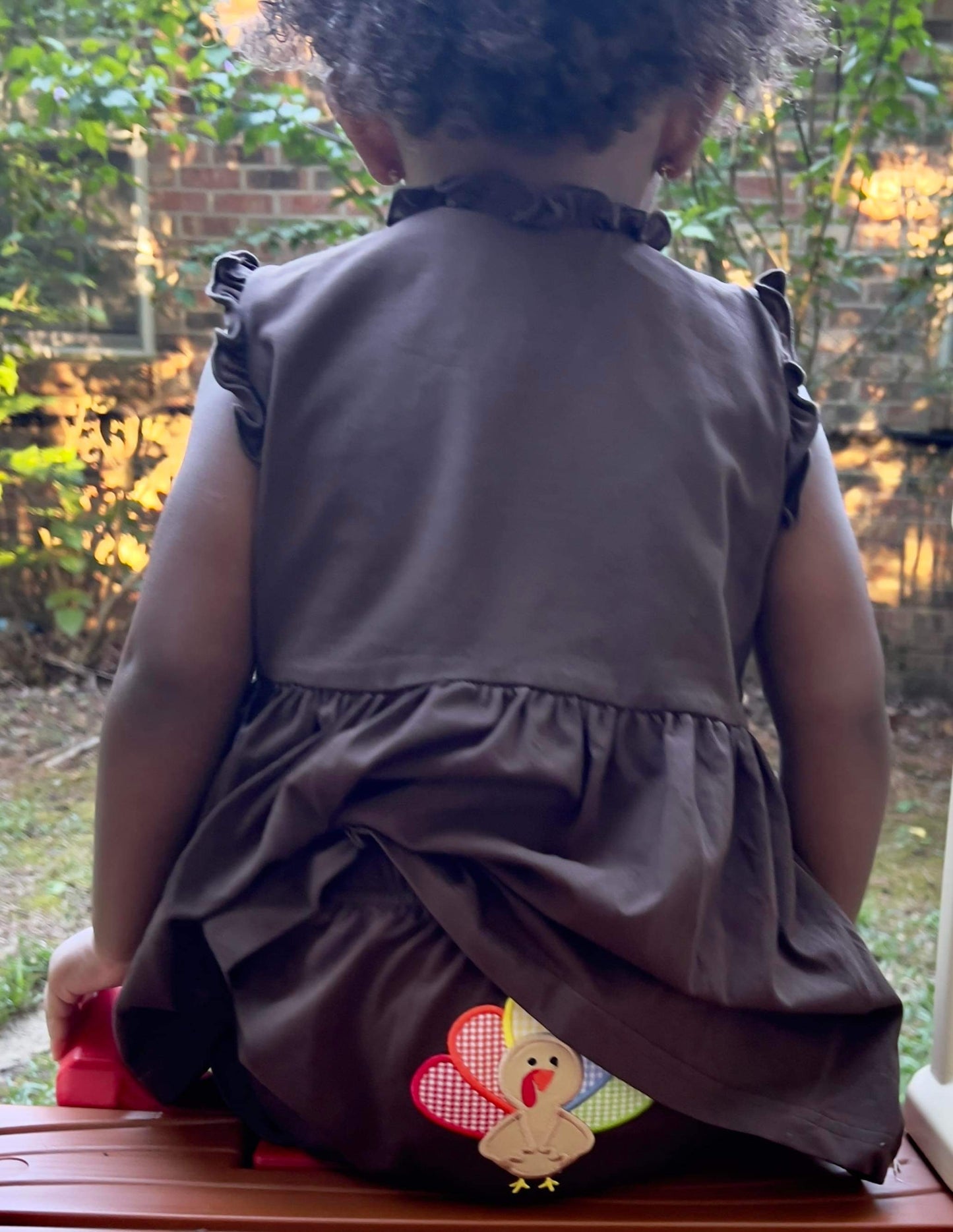 Girl's Thanksgiving Turkey Diaper Cover Set