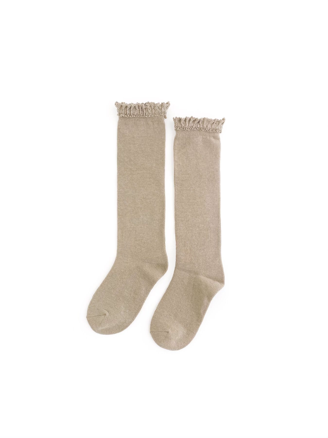 Little Stocking Co. Neutral Lace Top Knee High Socks