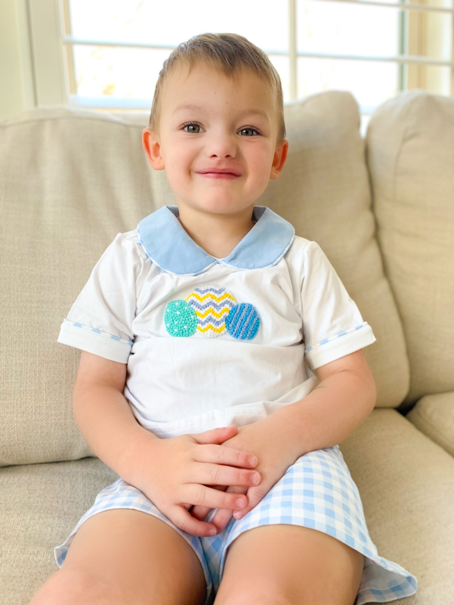 southern peach smocks french knot easter outfit boys