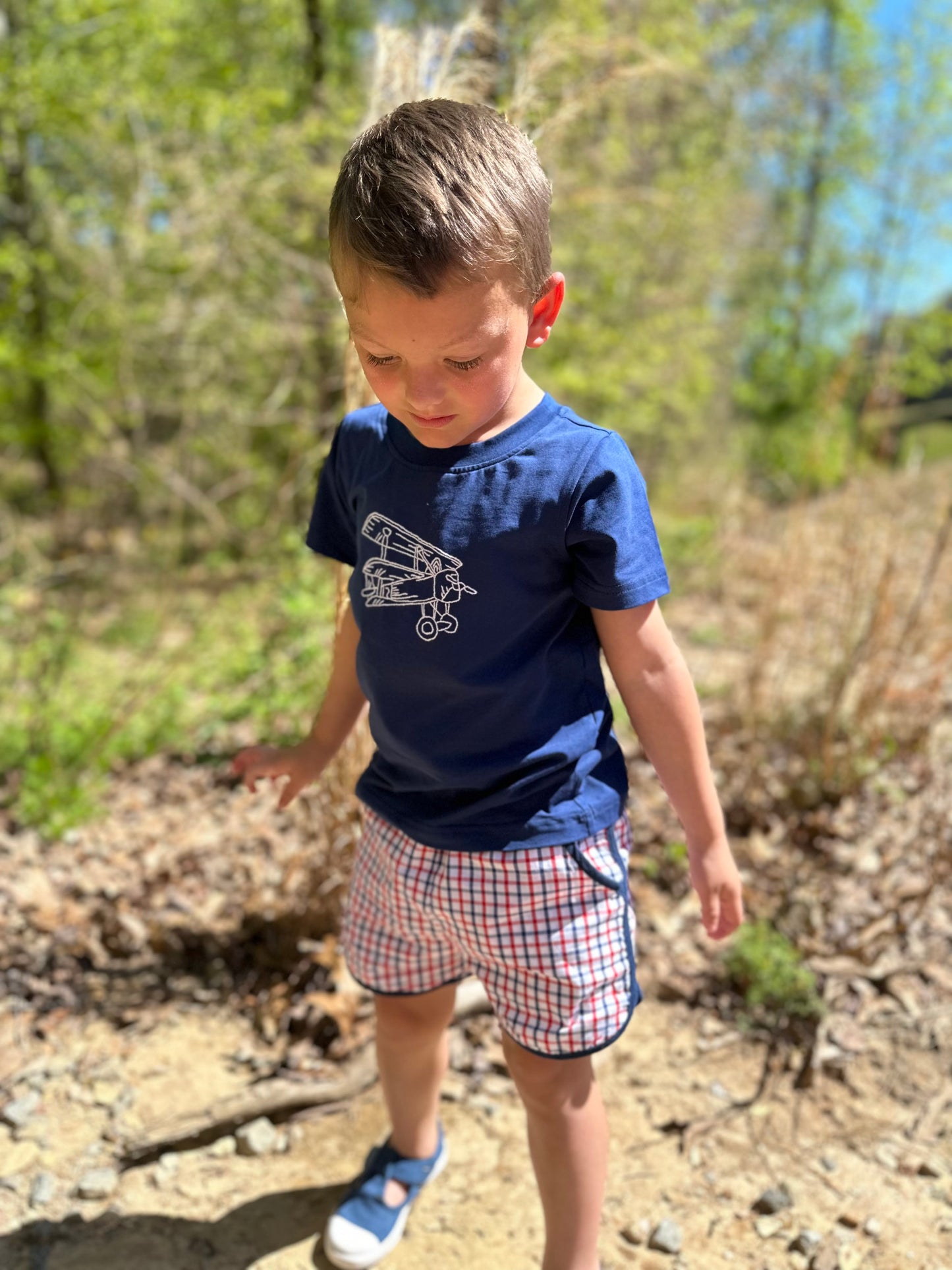 vintage airplane short set outfit toddler boys infant boys