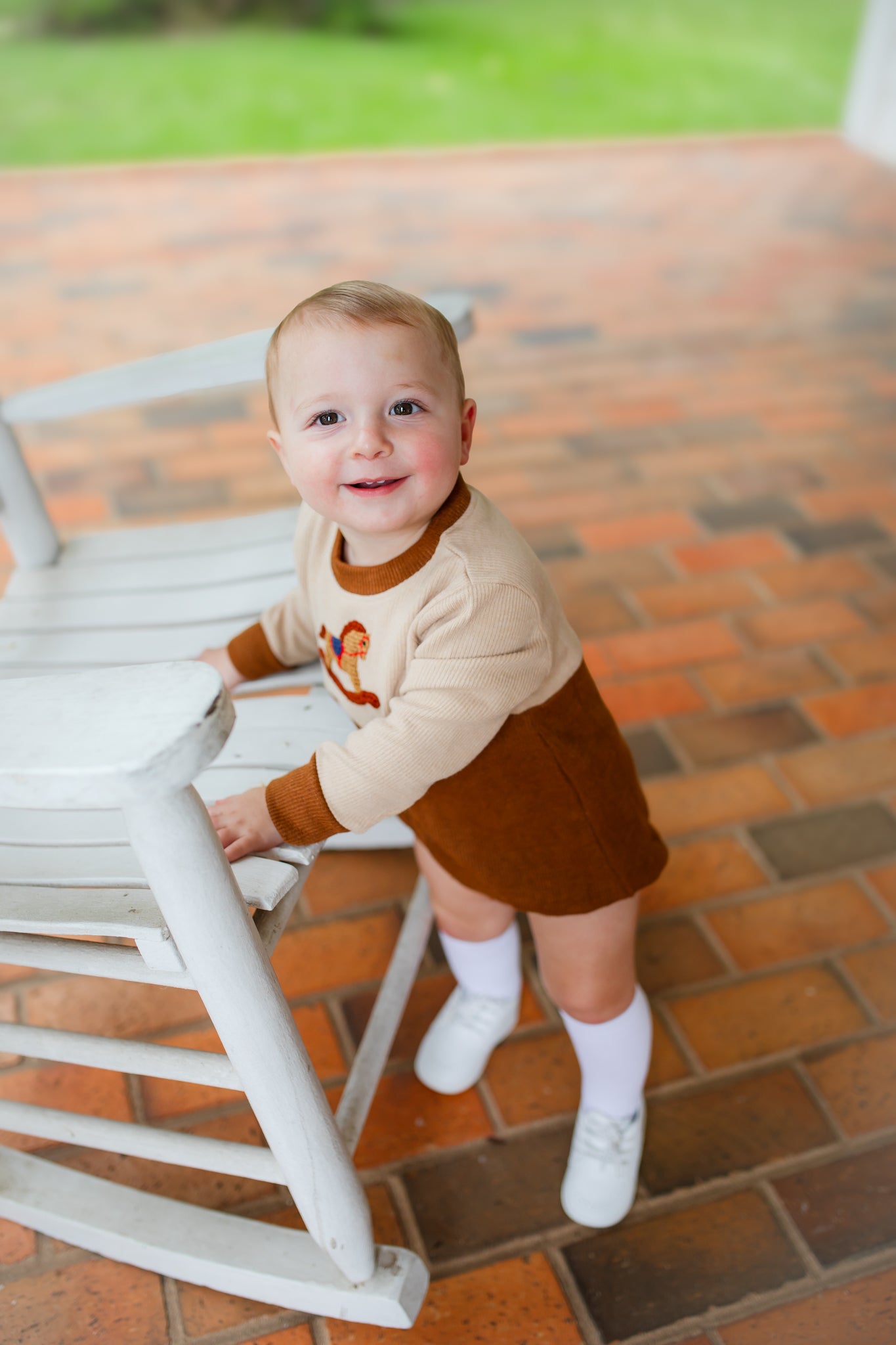 Boy’s Crochet Rocking Horse Sweater Bubble