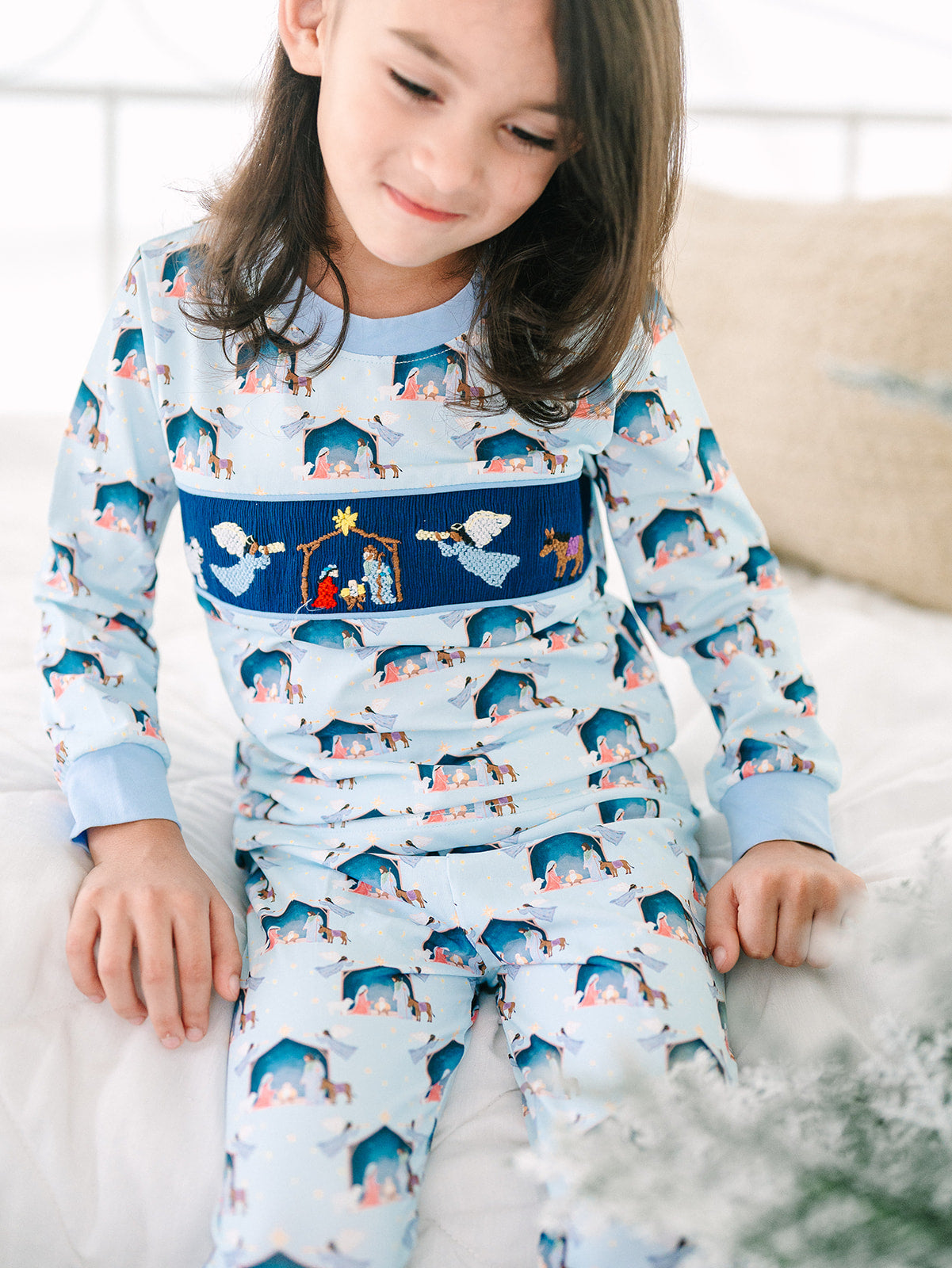 Boy’s Smocked Nativity Pajamas