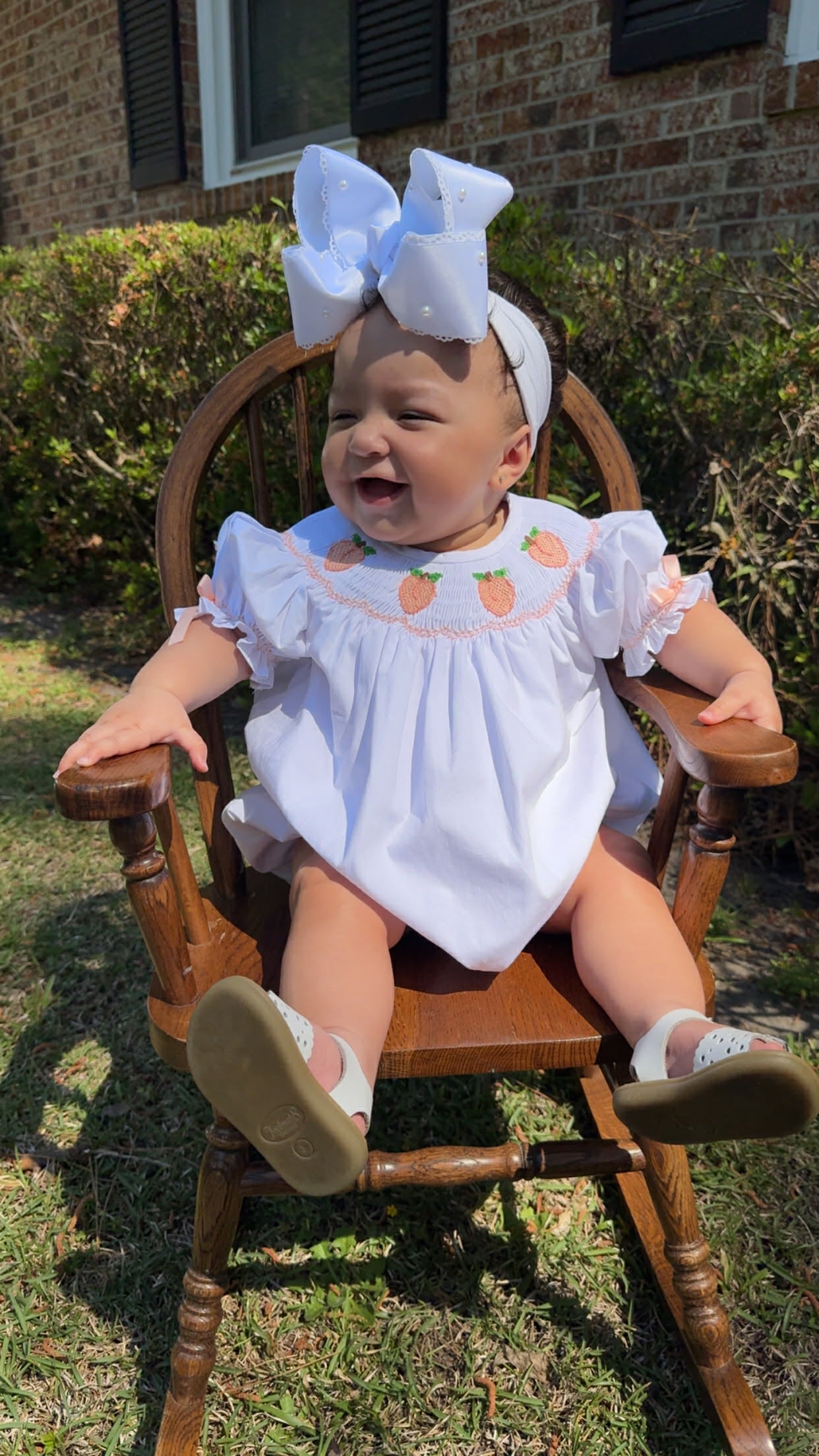 Smocked Peach Bubble