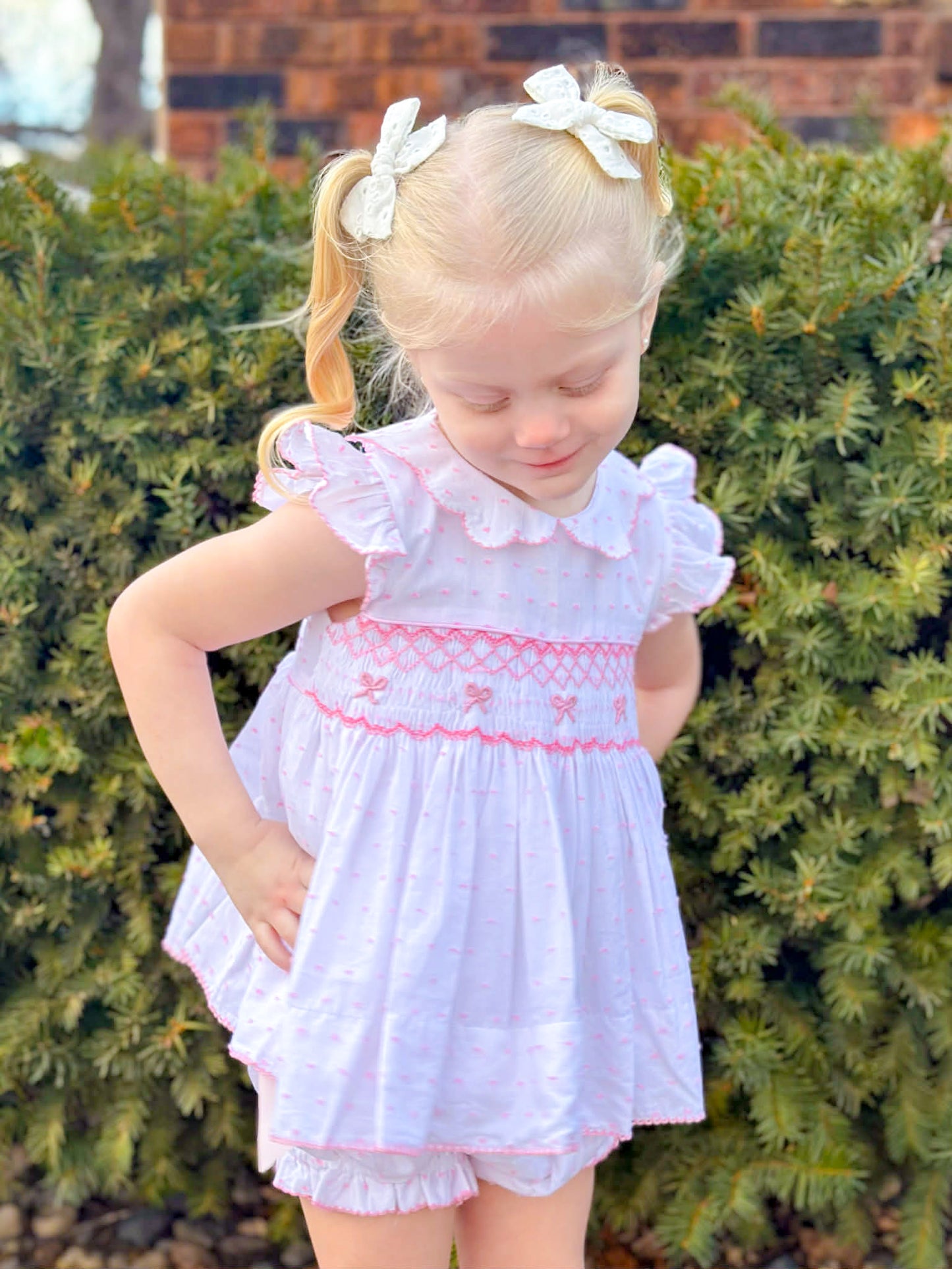 Smocked Bow Bloomer Set