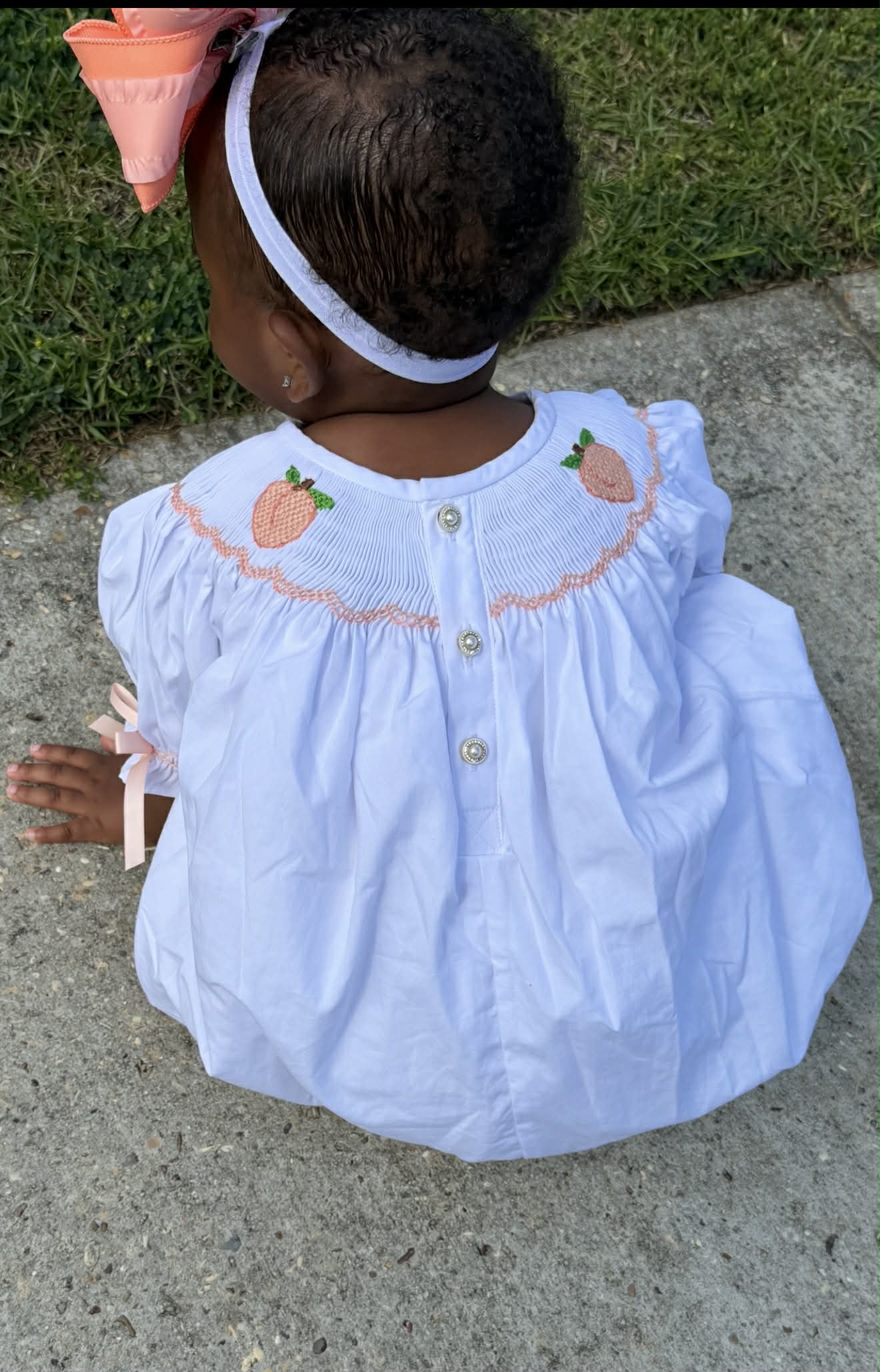 Smocked Peach Bubble