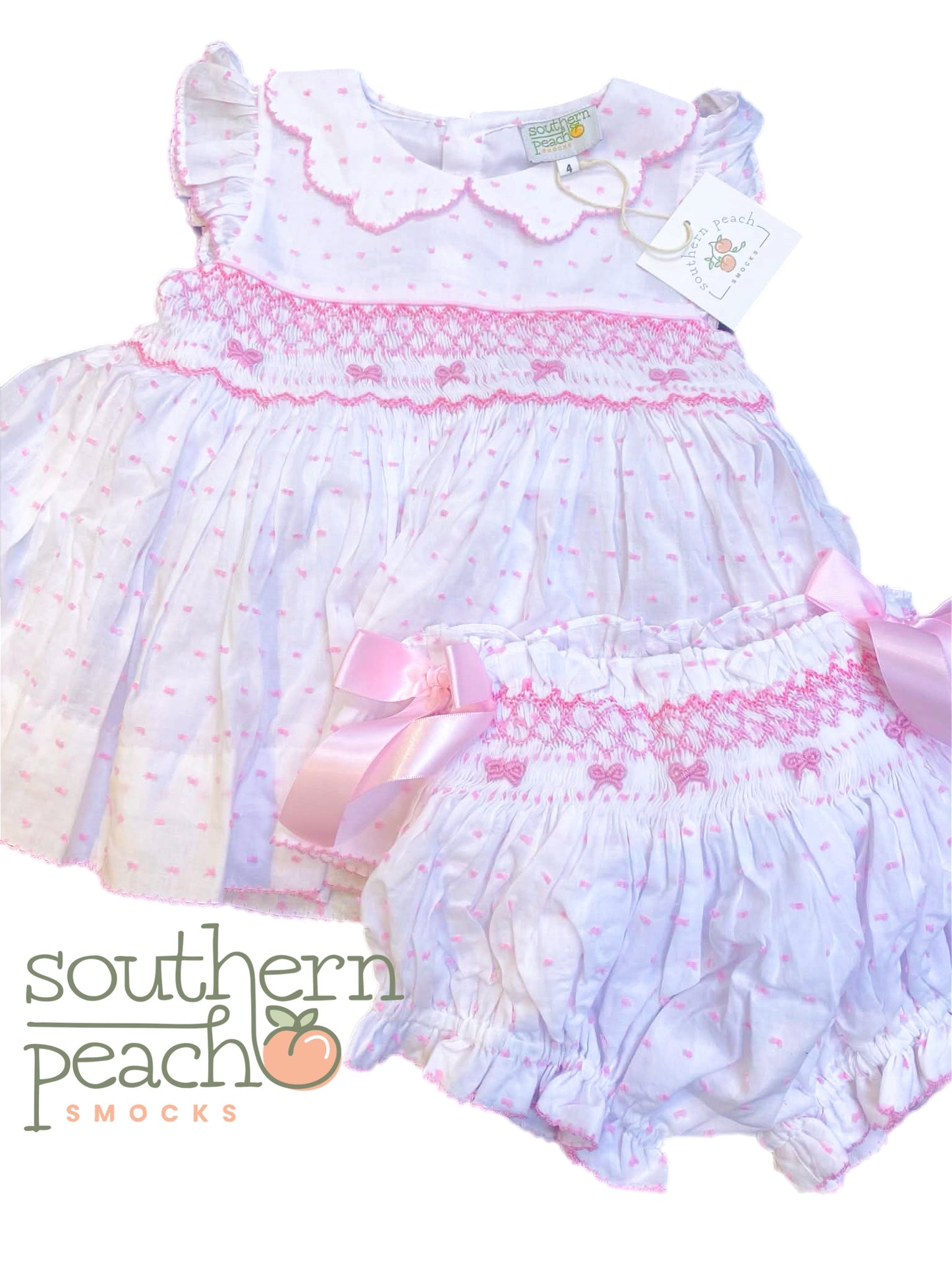 Smocked Bow Bloomer Set
