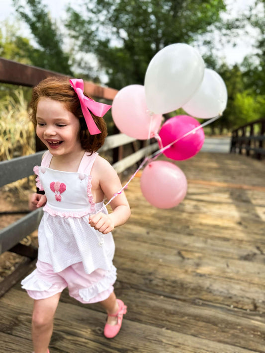 Girls French Knot Balloon Short Set