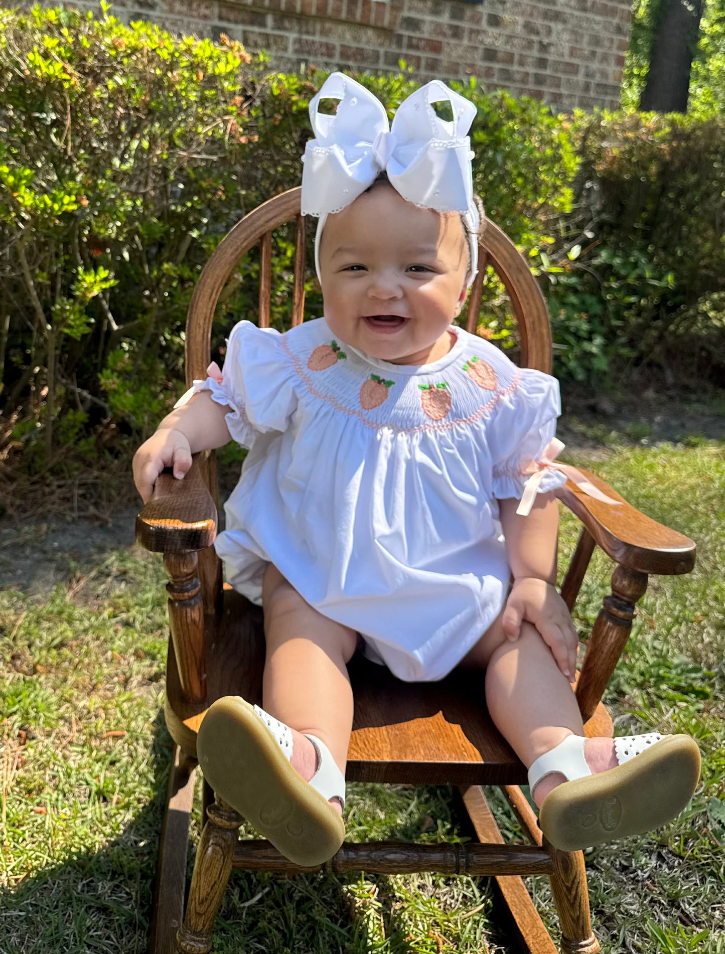 Smocked Peach Bubble