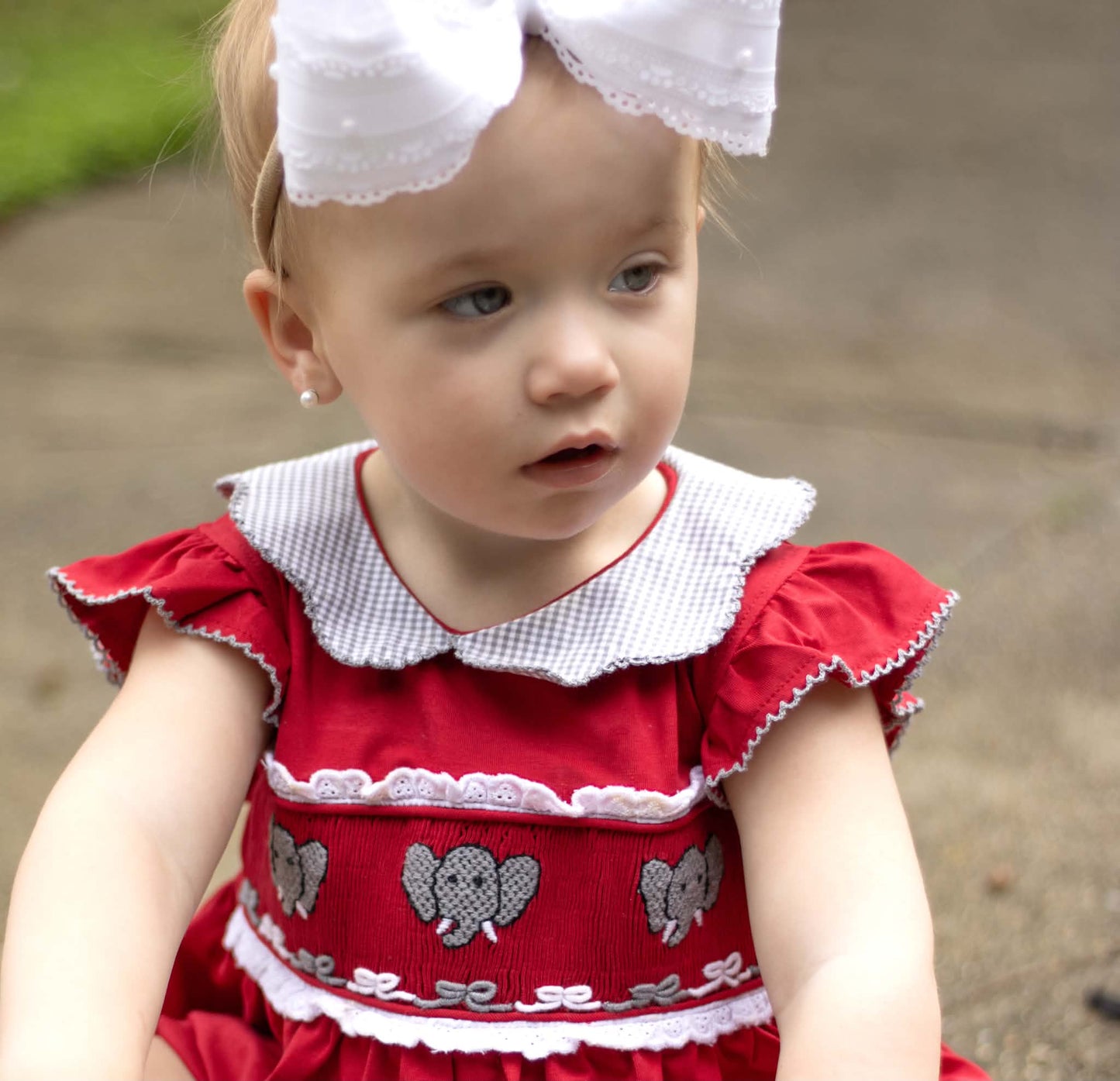 Smocked Elephant Girl Bubble