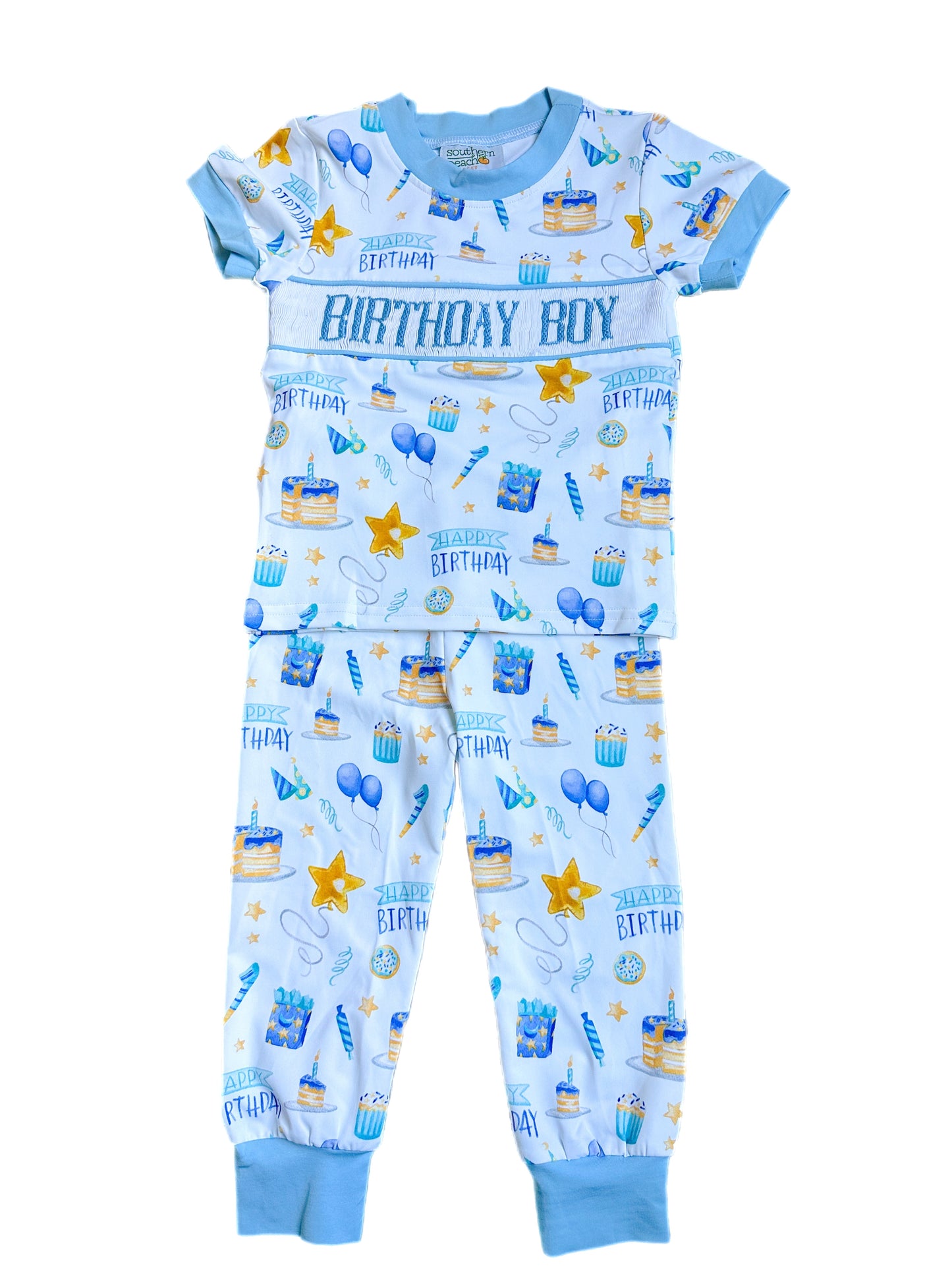 Birthday Boy Smocked Pajama Set