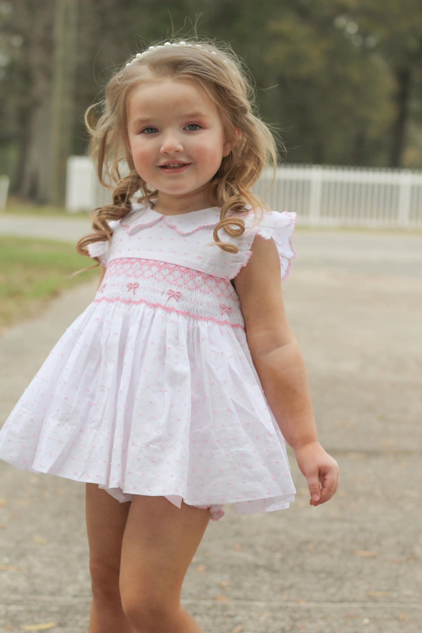 Smocked Bow Bloomer Set