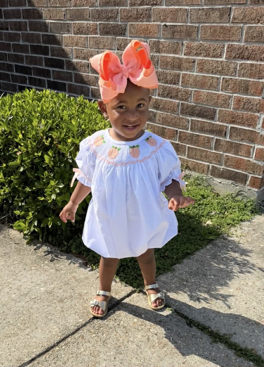 Smocked Peach Bubble
