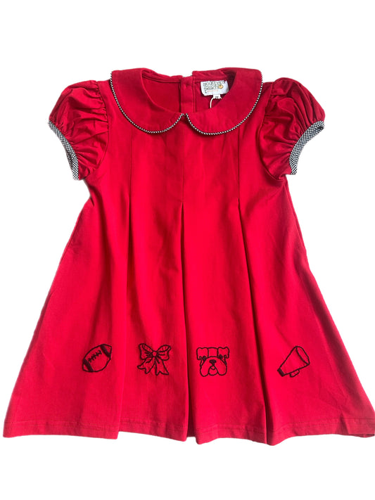 Embroidered Bulldog Football Dress