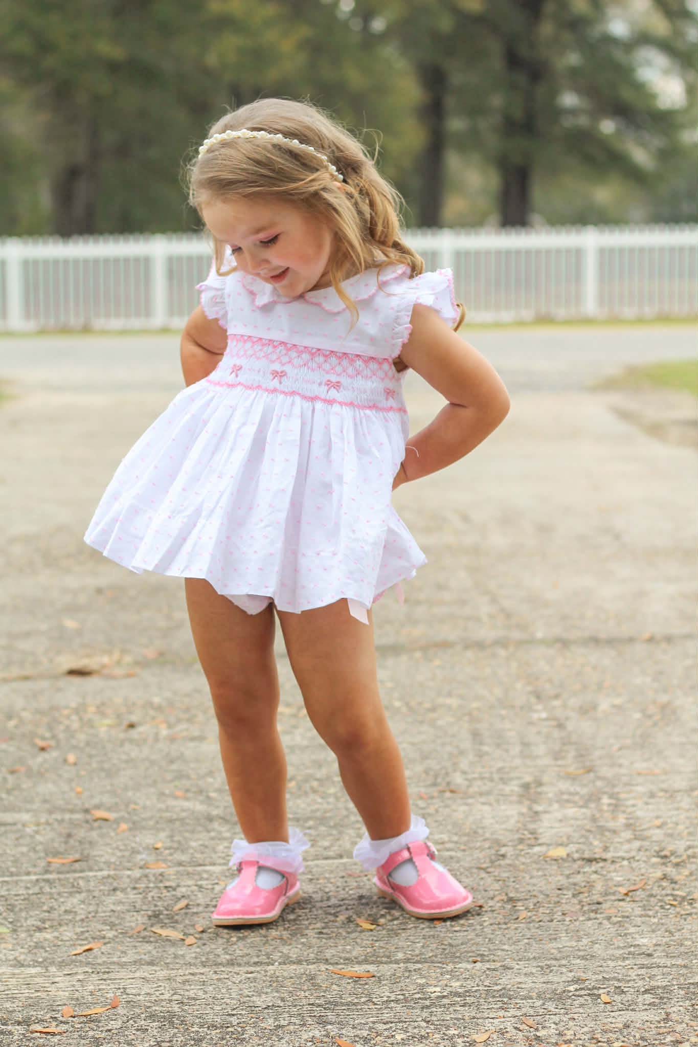 Smocked Bow Bloomer Set