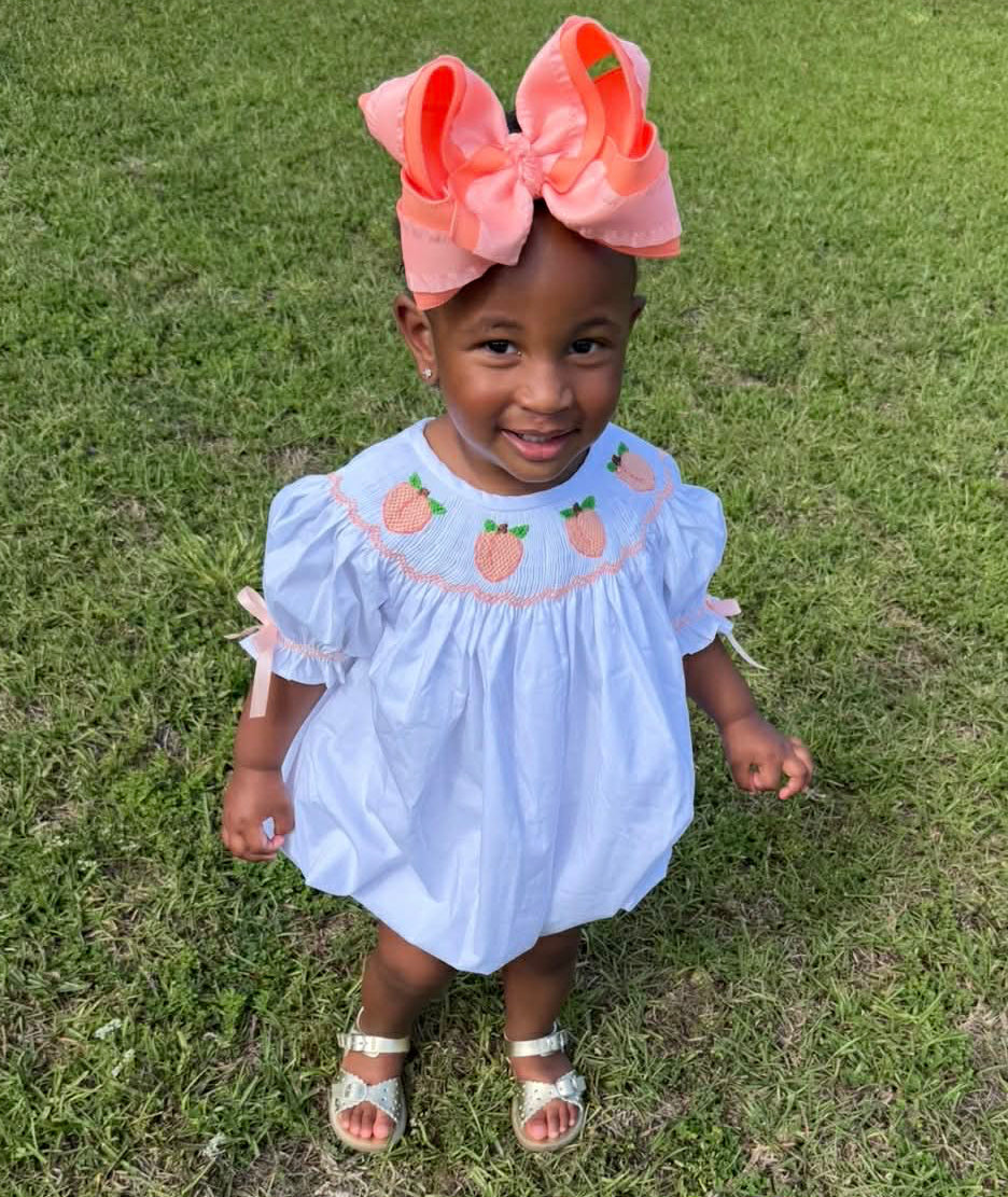 Smocked Peach Bubble