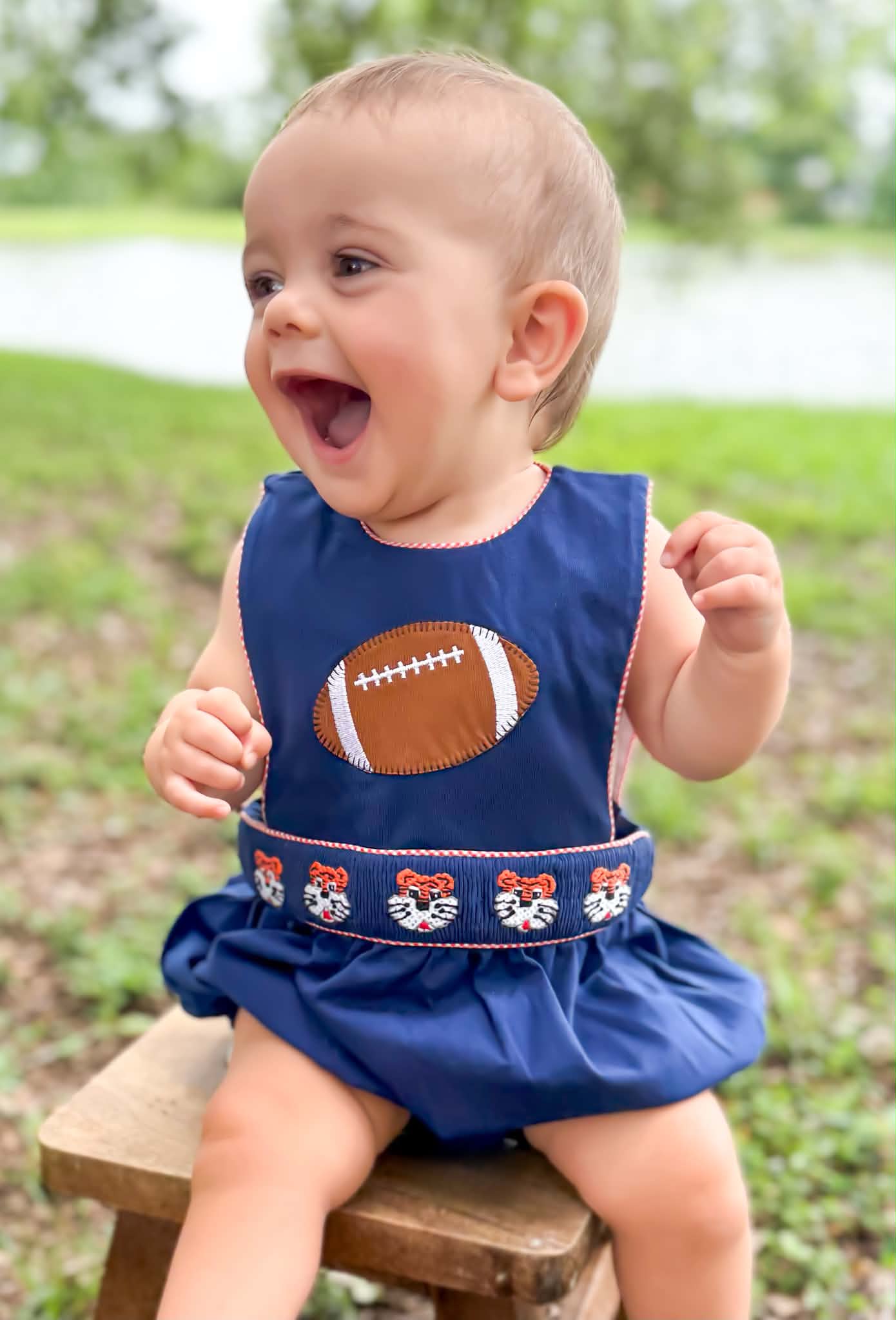 Boy’s Smocked Tiger Bubble