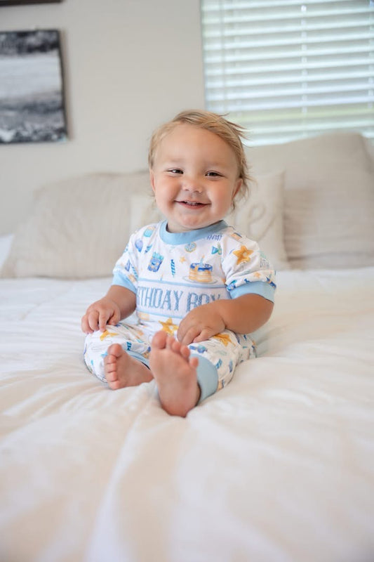 Birthday Boy Smocked Romper