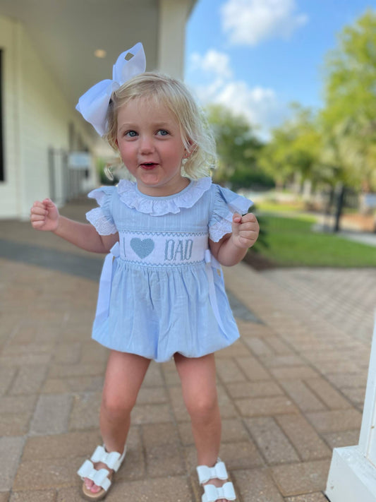 Smocked I Heart Dad Bubble