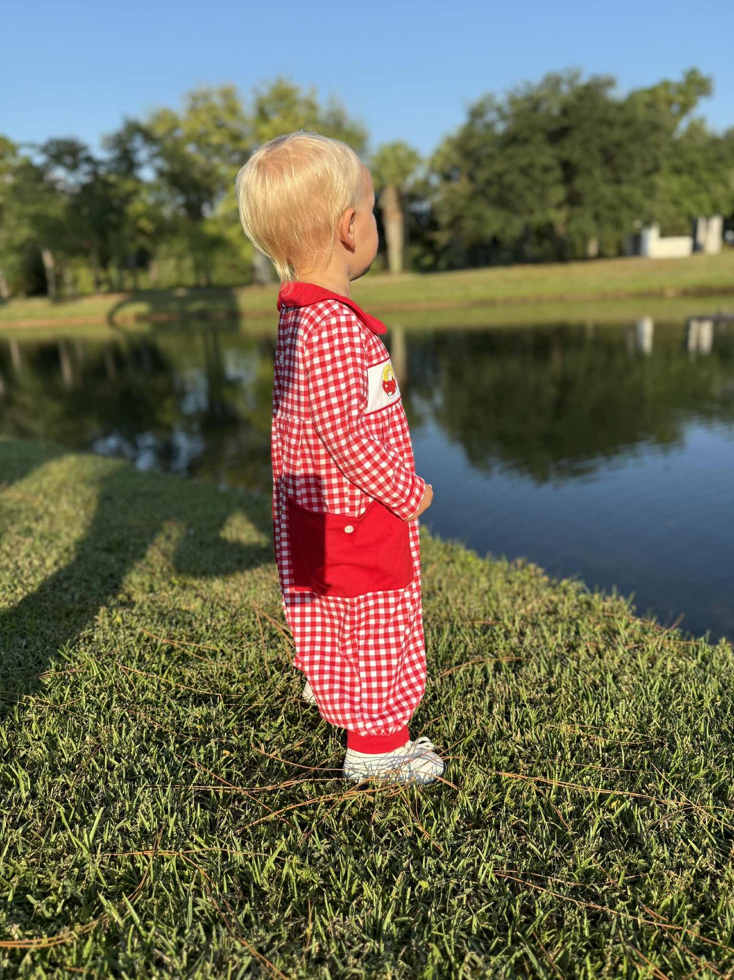Boys French Knot Cozy Coupe Romper