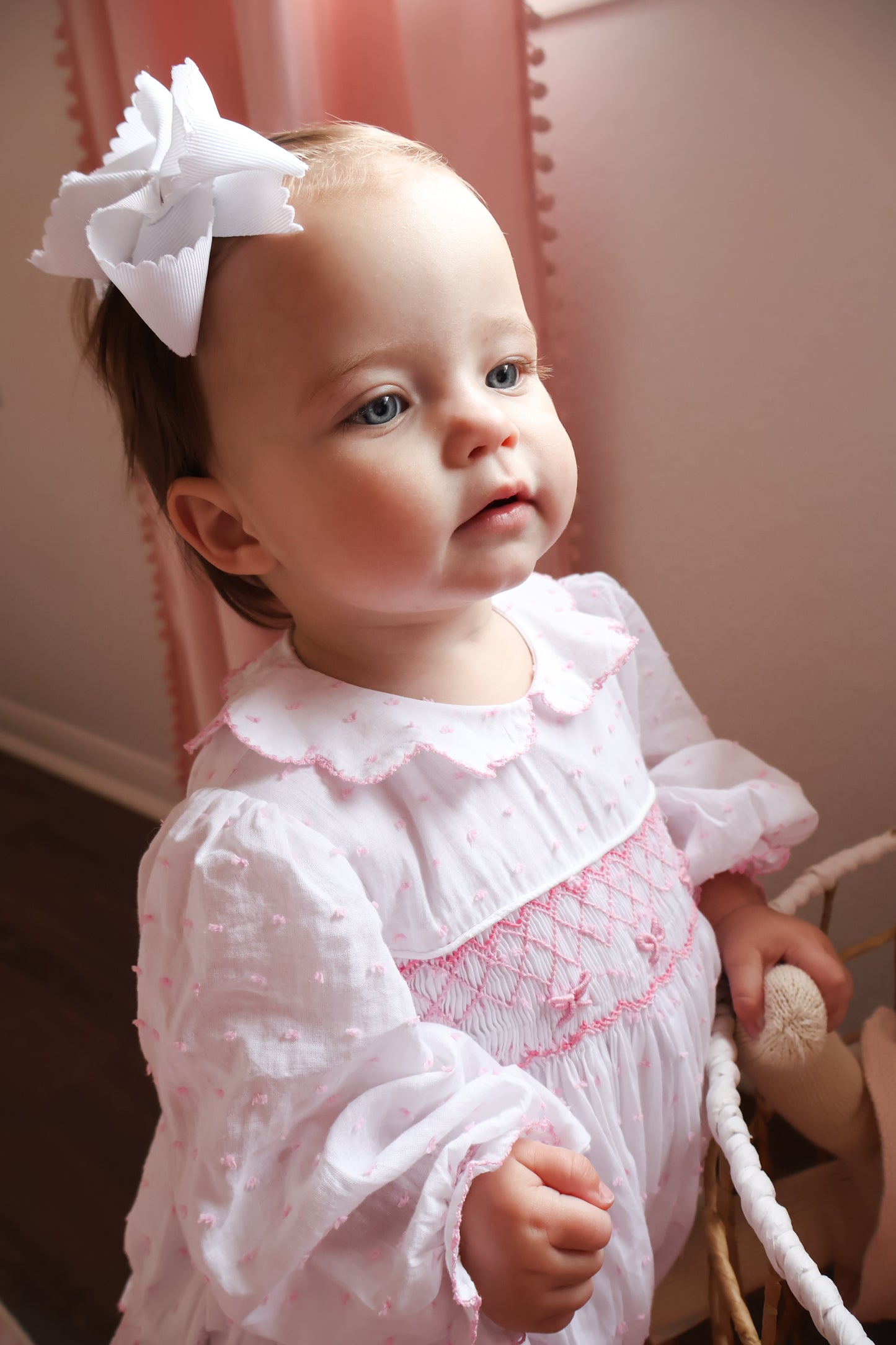 Girls Smocked Bow Bubble
