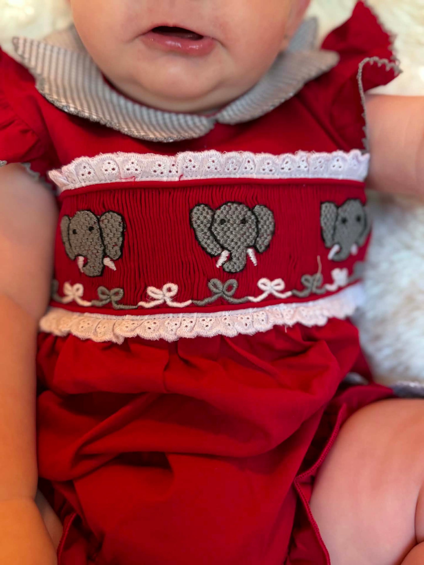 Smocked Elephant Girl Bubble