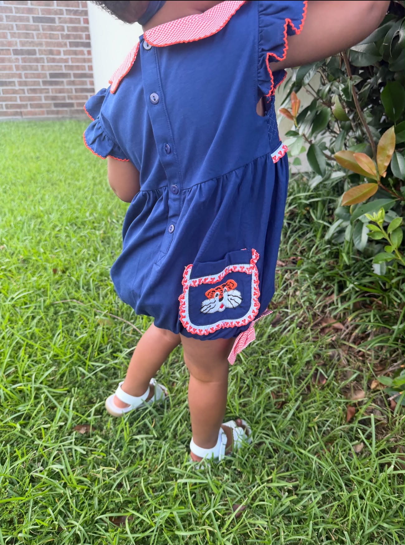 Girl’s Smocked Tiger Bubble