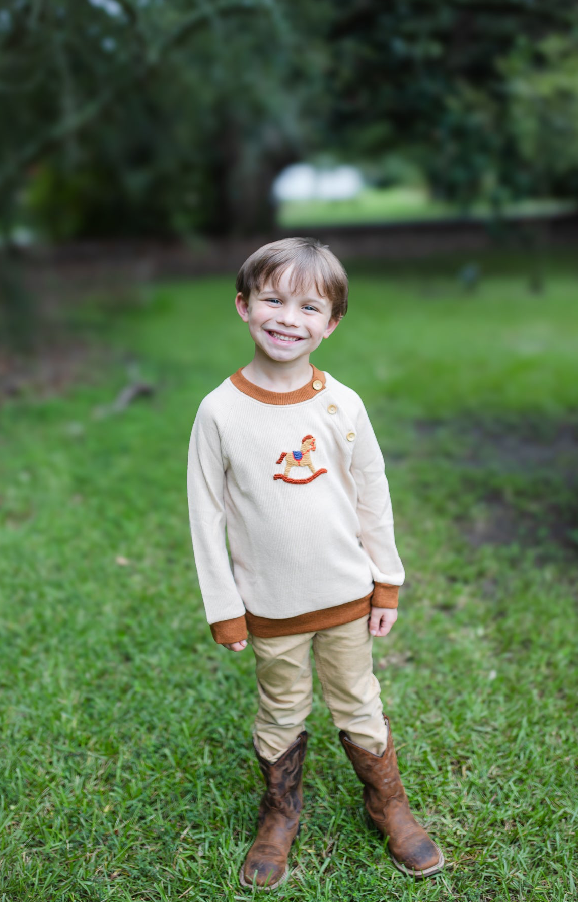 Boy’s Crochet Rocking Horse Sweater