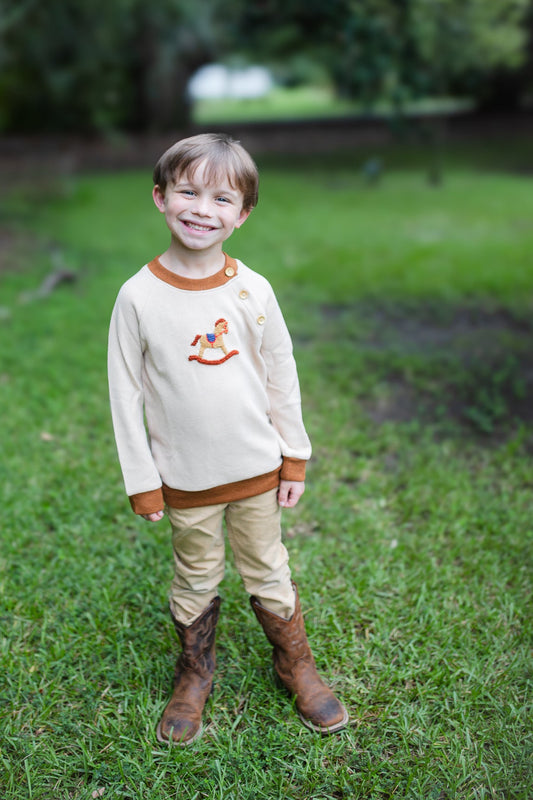 Boy’s Crochet Rocking Horse Sweater