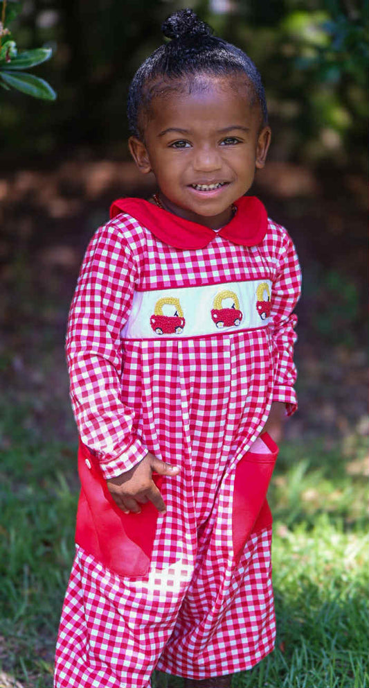 Boys French Knot Cozy Coupe Romper