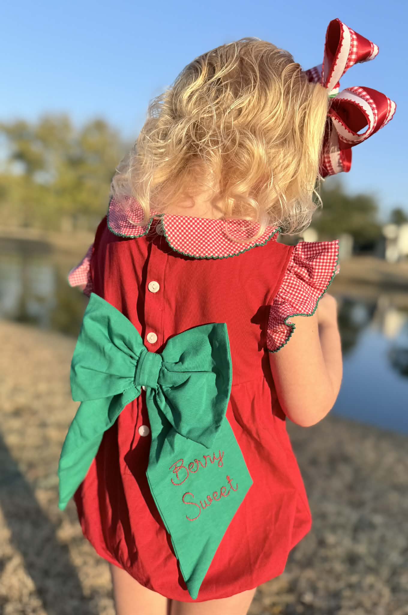 Girls Smocked Strawberry Bubble