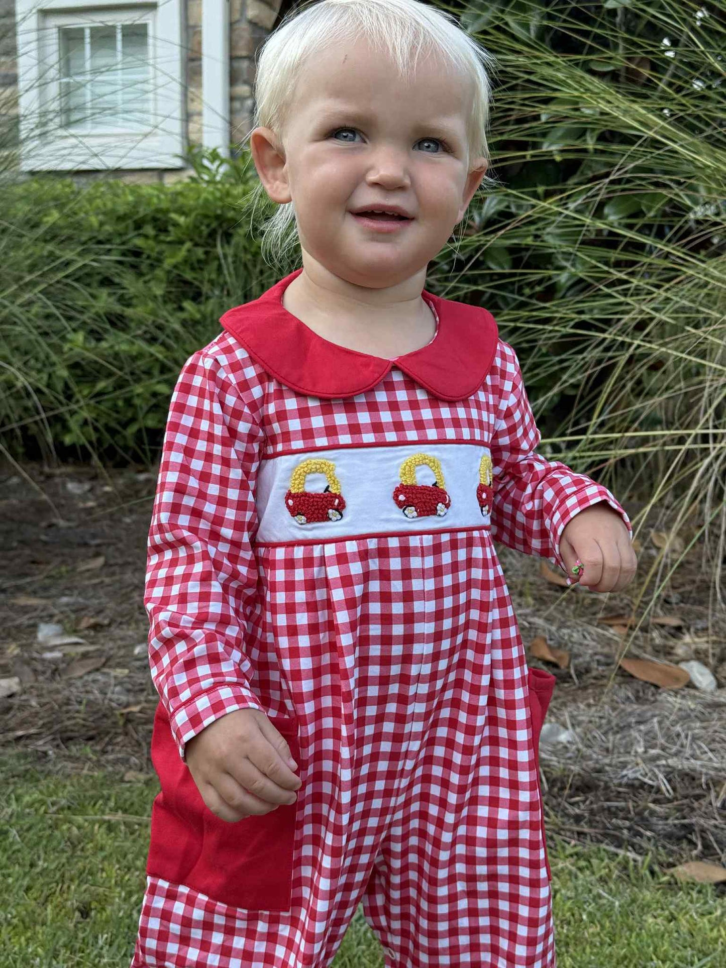 Boys French Knot Cozy Coupe Romper