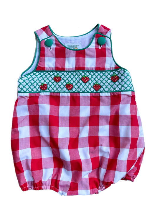 Boy’s Smocked Strawberry Bubble