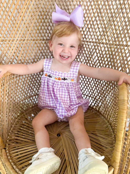 Girls Smocked Halloween Bubble