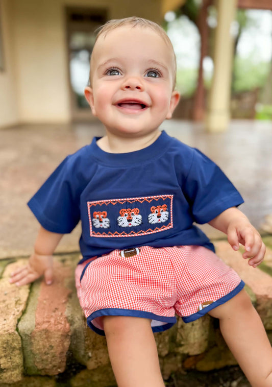 Boys Smocked Tiger Short Set