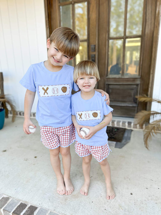Boy’s Smocked Baseball Short Set