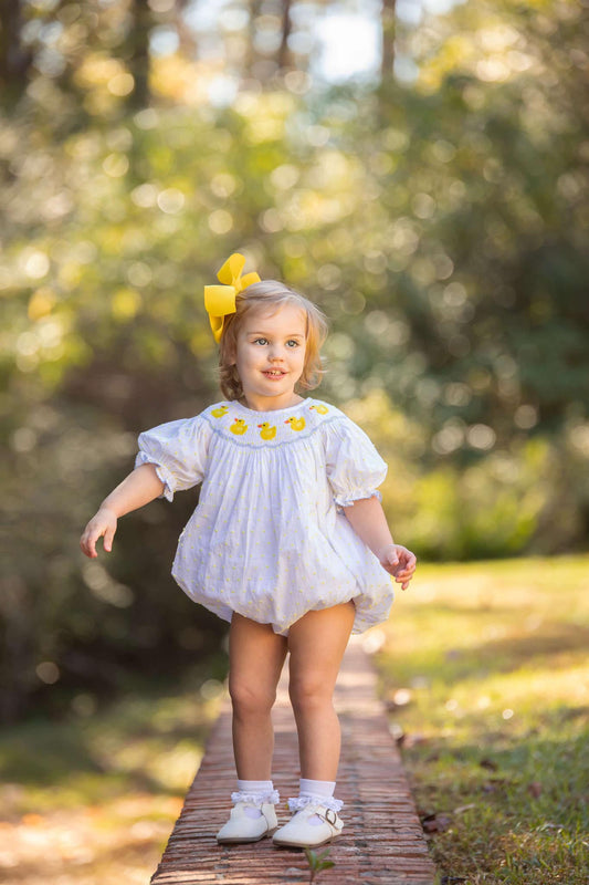 Girl’s Smocked Duck Bubble