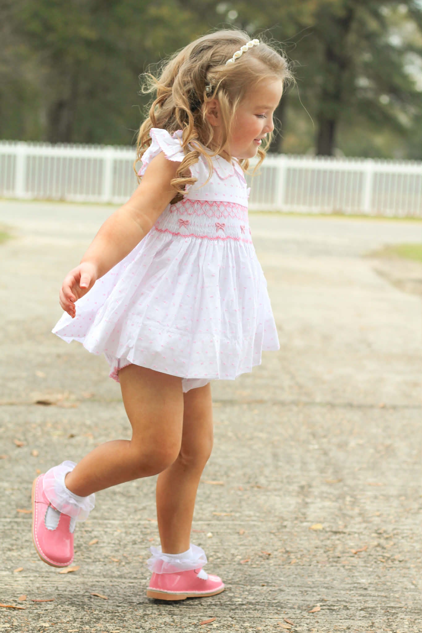 Smocked Bow Bloomer Set