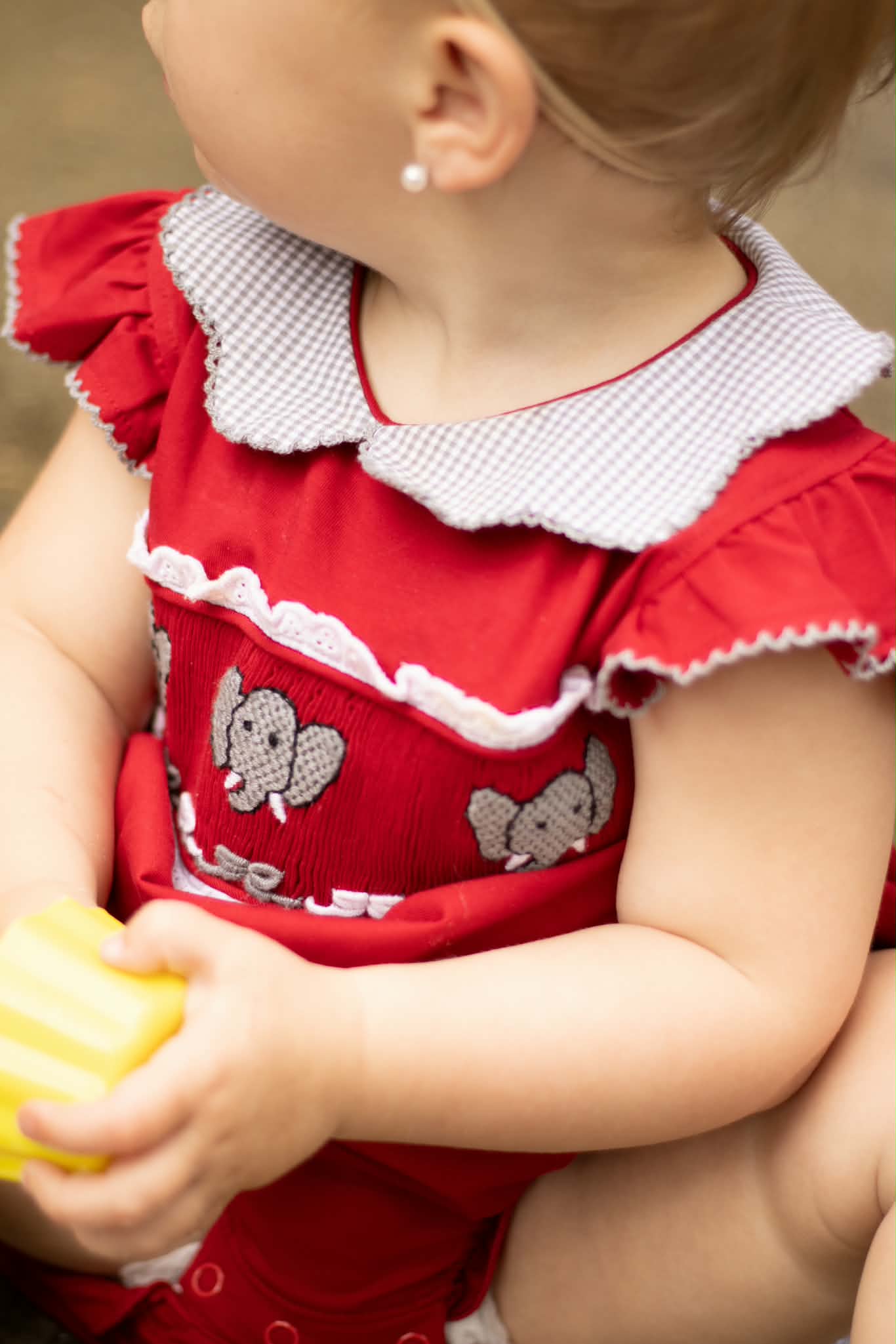 Smocked Elephant Girl Bubble
