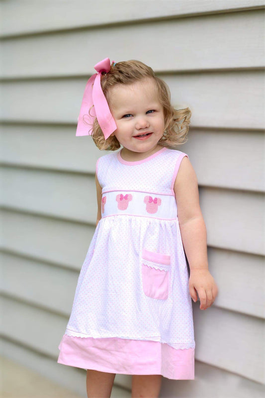 Girl’s Smocked Mouse Dress