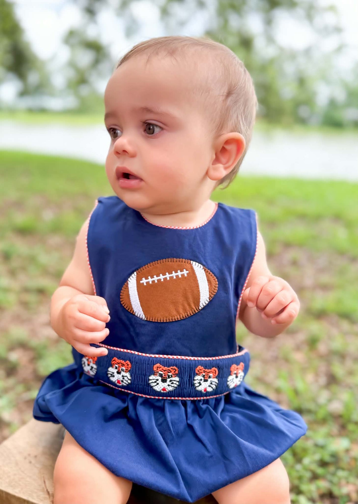 Boy’s Smocked Tiger Bubble