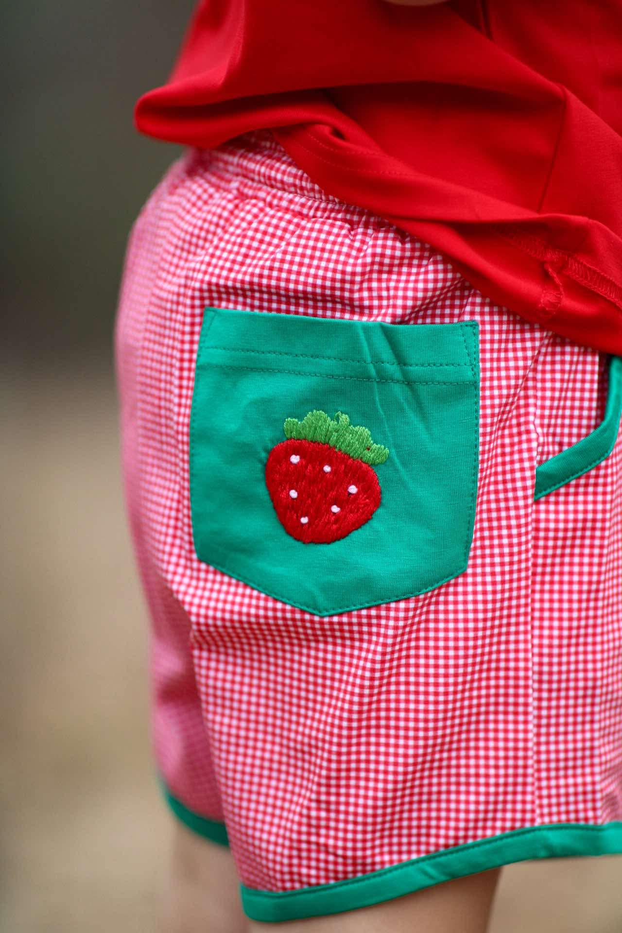 Boys Smocked Strawberry Short Set