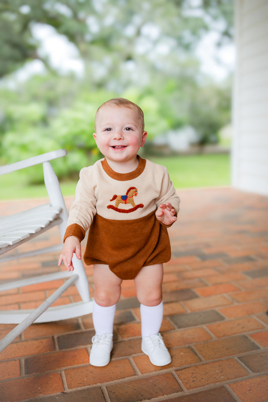 Boy’s Crochet Rocking Horse Sweater Bubble