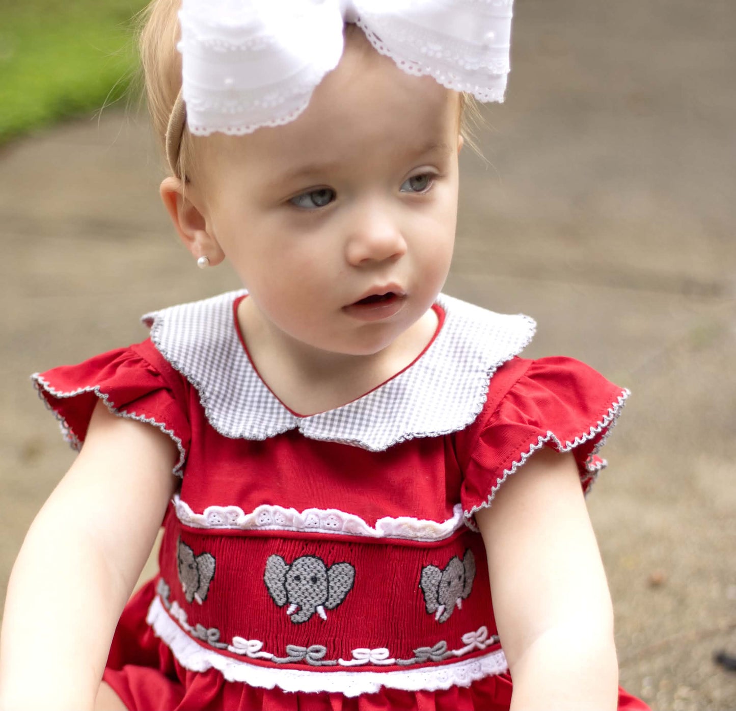 Smocked Elephant Girl Bubble