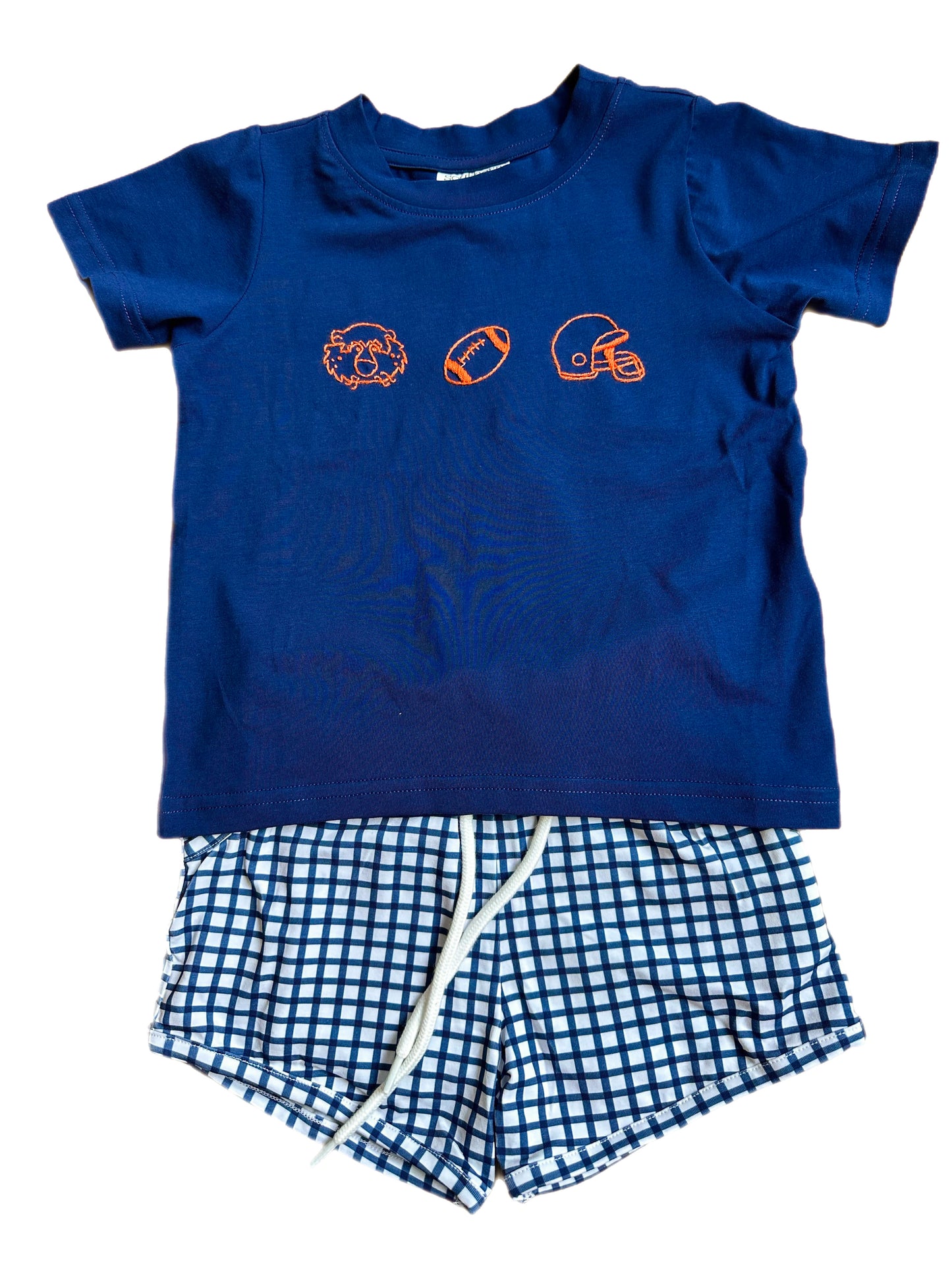 Embroidered Tiger Football Short Set