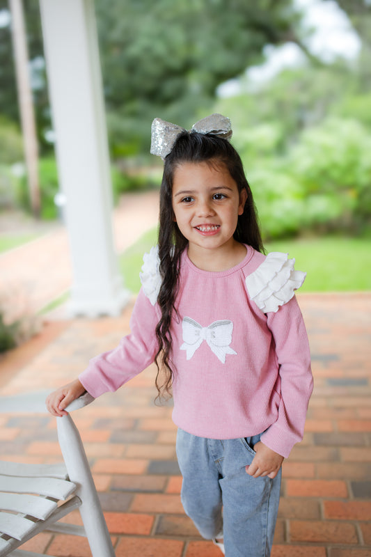 Girl’s Crochet Bow Sweater