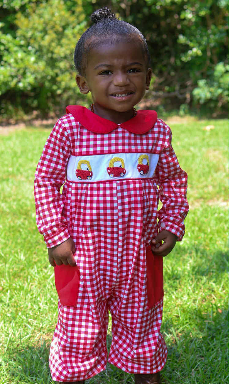 Boys French Knot Cozy Coupe Romper