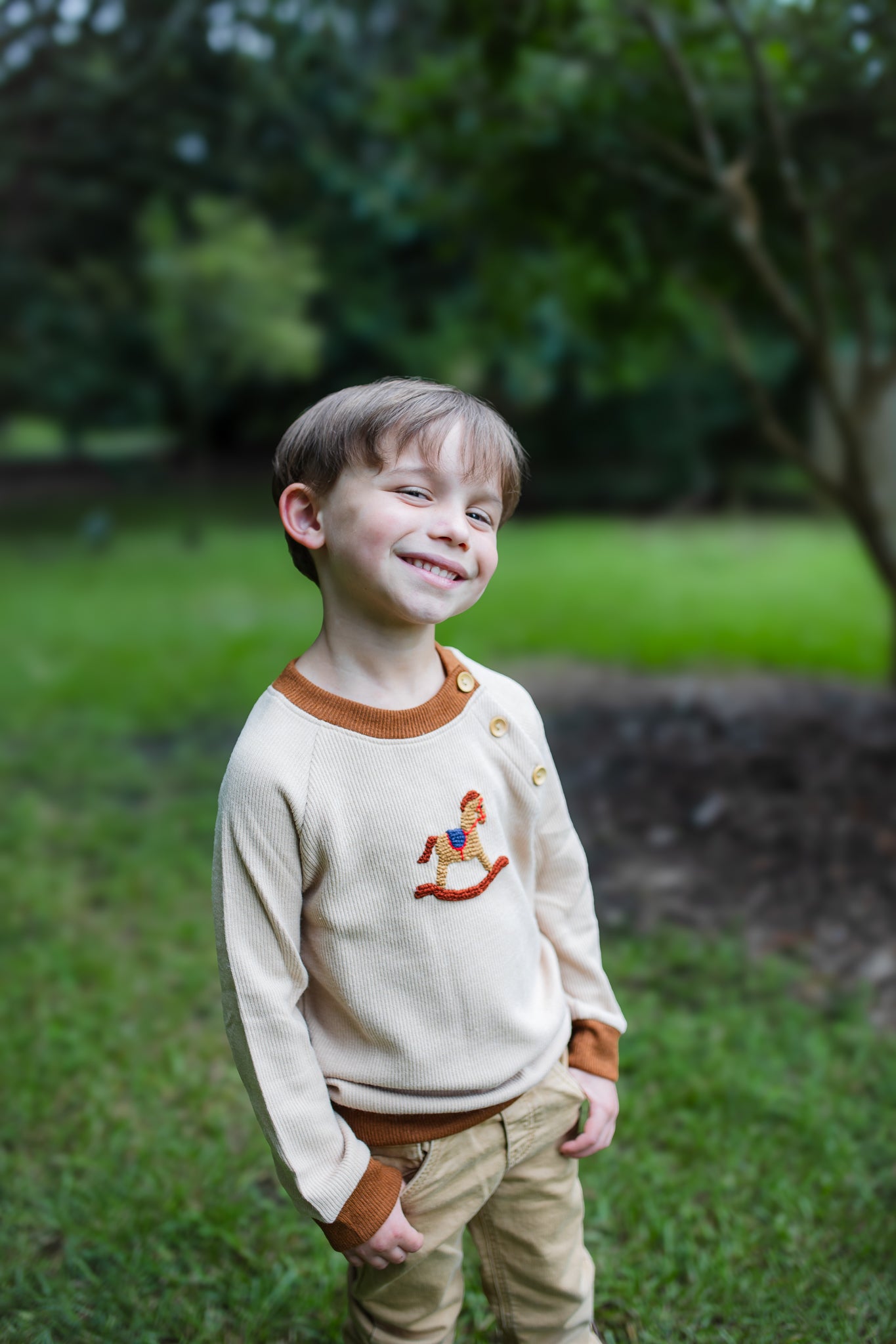 Boy’s Crochet Rocking Horse Sweater