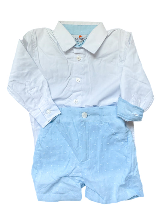 Boy’s French Knot Monogram Short Set (will be blank, can not personalize)