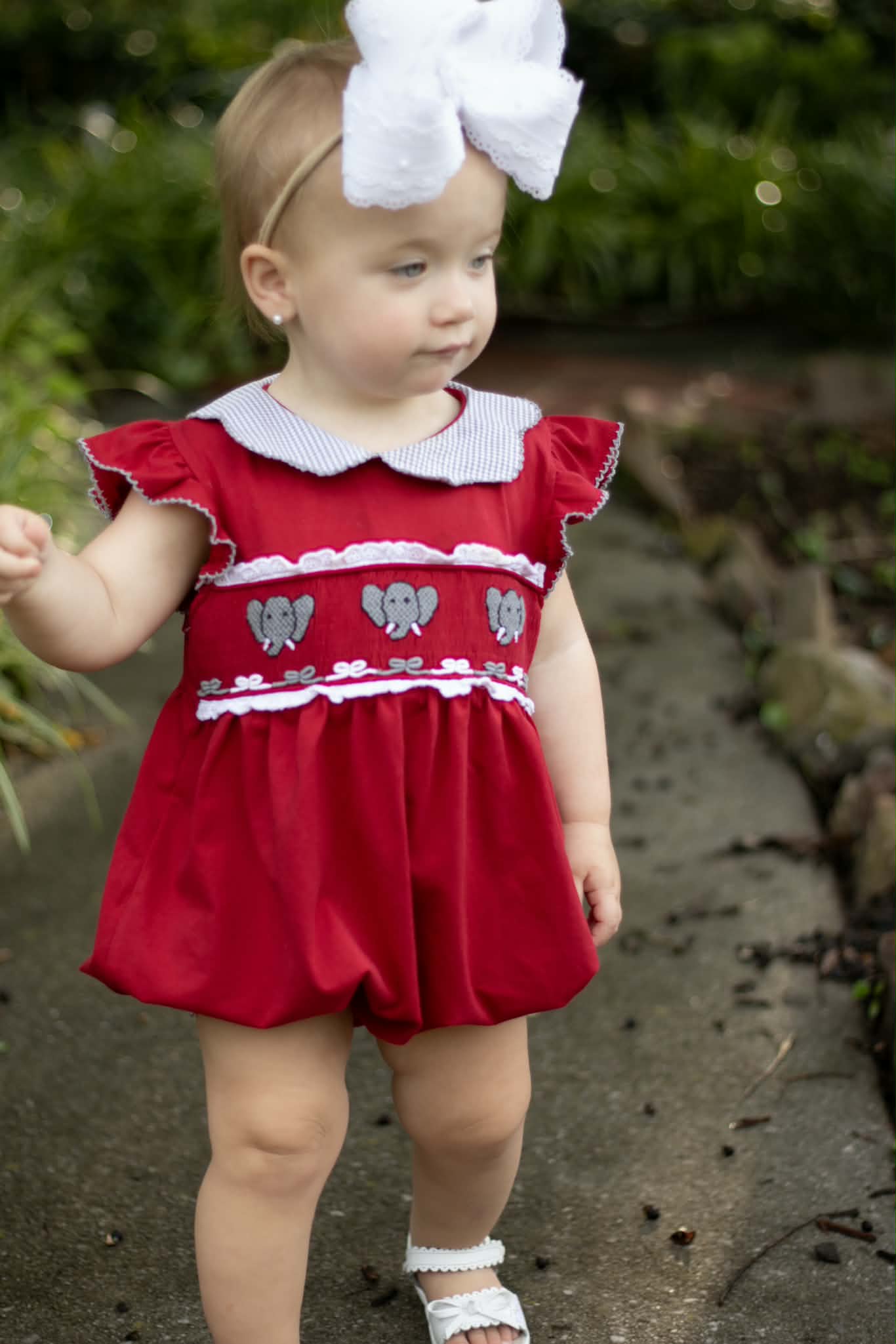Smocked Elephant Girl Bubble
