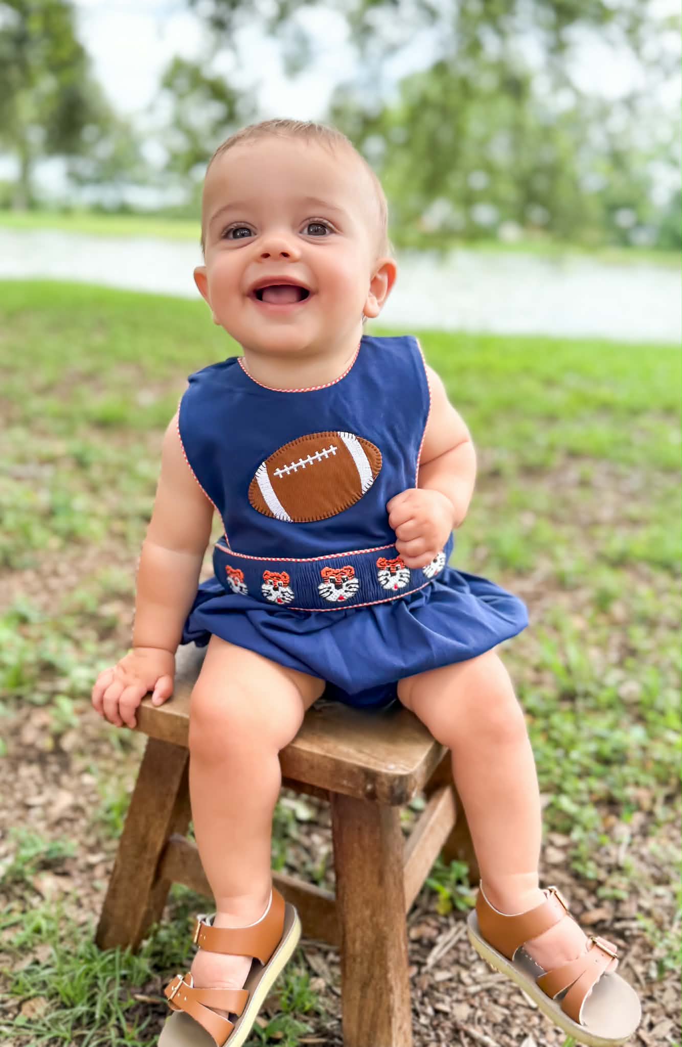 Boy’s Smocked Tiger Bubble